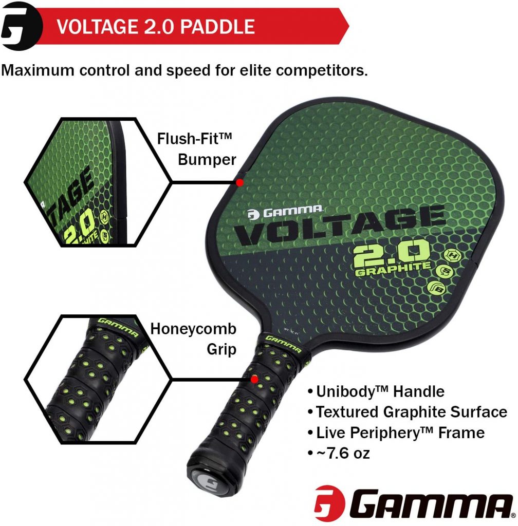 Features of the Gamma voltage 2.0 Pickleball Paddle